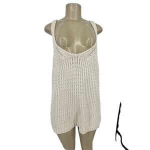 Anthropologie Moth Large Sunidra Knit Racerback Cotton Knit Tank Top Ivory 35-4